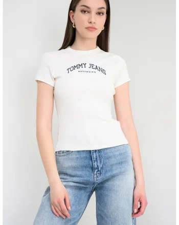 Tricou slim fit cu logo, Alb antichizat
