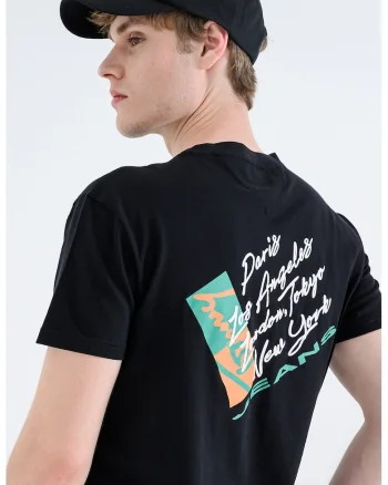 Tricou din bumbac cu model grafic, Negru