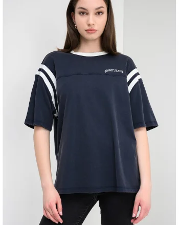 Tricou lejer cu detalii contrastante, Albastru gentian