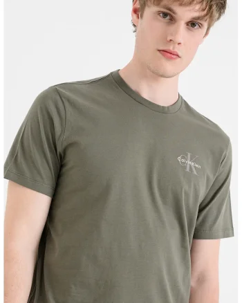 Tricou regular fit cu imprimeu logo, Verde masliniu