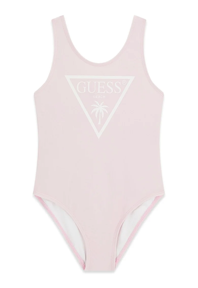 Costum de baie intreg cu logo, Roz pal