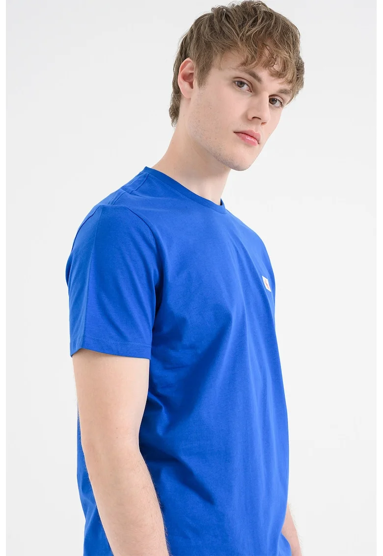 Tricou de bumbac cu logo, Albastru inchis