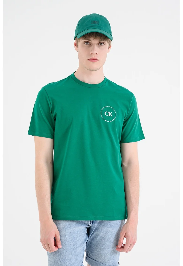 Tricou de bumbac cu buzunar pe piept, Verde irlandez
