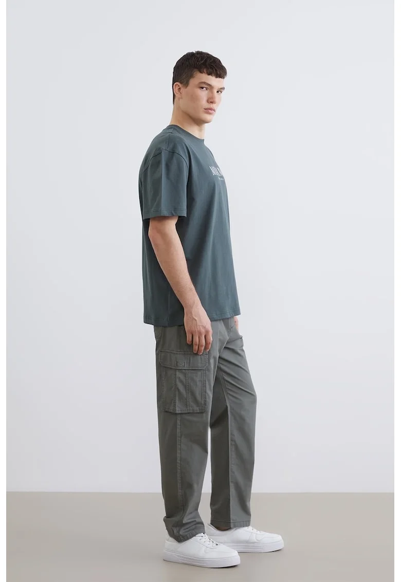 Pantaloni cargo lejeri cu snur de ajustare, Verde sparanghel