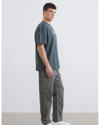 Pantaloni cargo lejeri cu snur de ajustare, Verde sparanghel