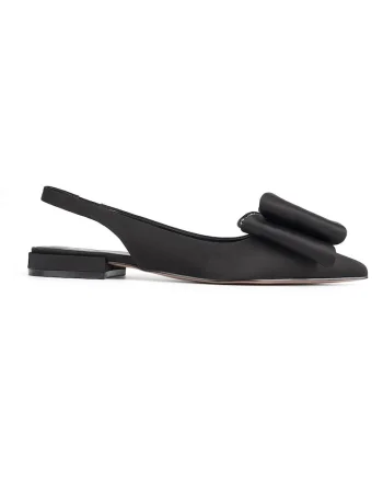 Balerini dama  SUZAN, piele naturala, negru, Negru