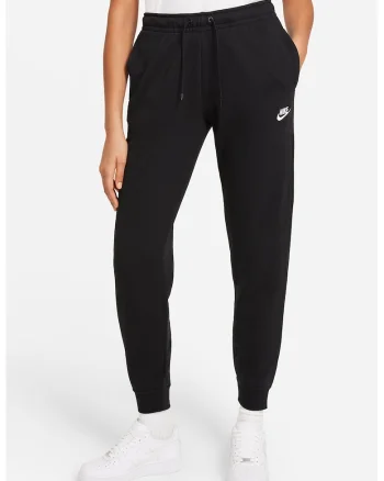 Pantaloni sport cu talie medie si buzunare laterale Sportswear Essential Club, Negru