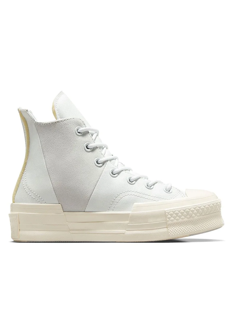 Tenisi Chuck 70 Plus, panza/piele intoarsa, crem/alb