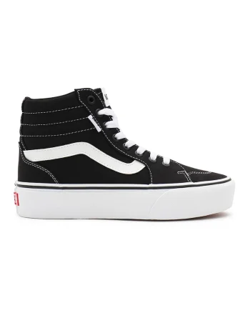 Tenisi high-top cu insertii de piele Filmore, Alb/Negru