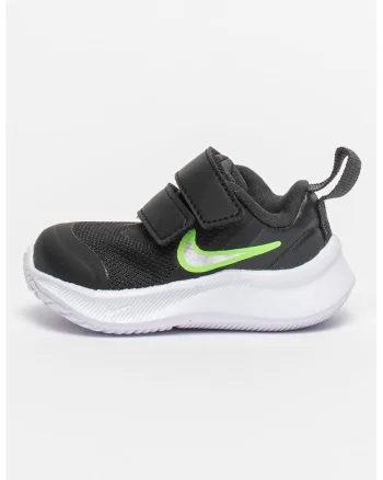 Pantofi sport cu velcro Star Runner 3, Negru/Verde neon