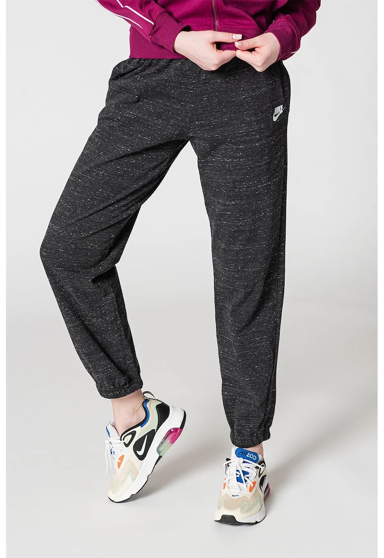 Pantaloni sport cu buzunare laterale Gym Vintage, Gri inchis melange