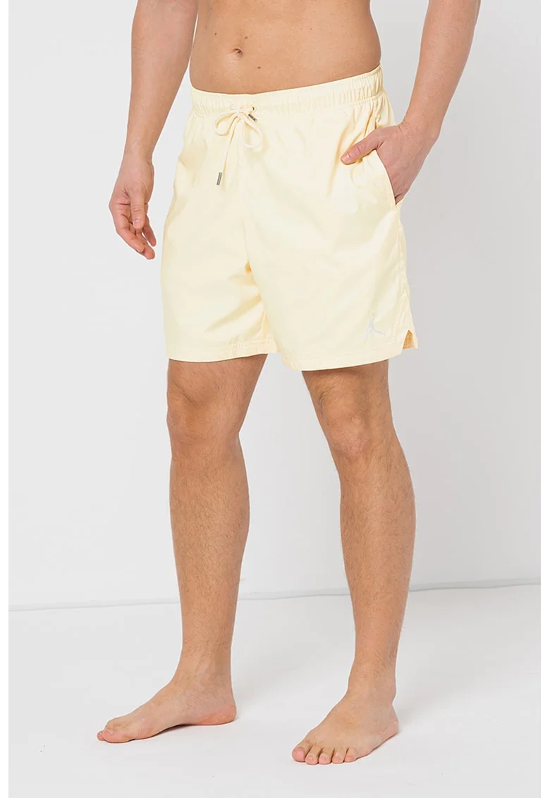 Pantaloni scurti de baie cu snur si buzunare laterale Poolside, Galben pai