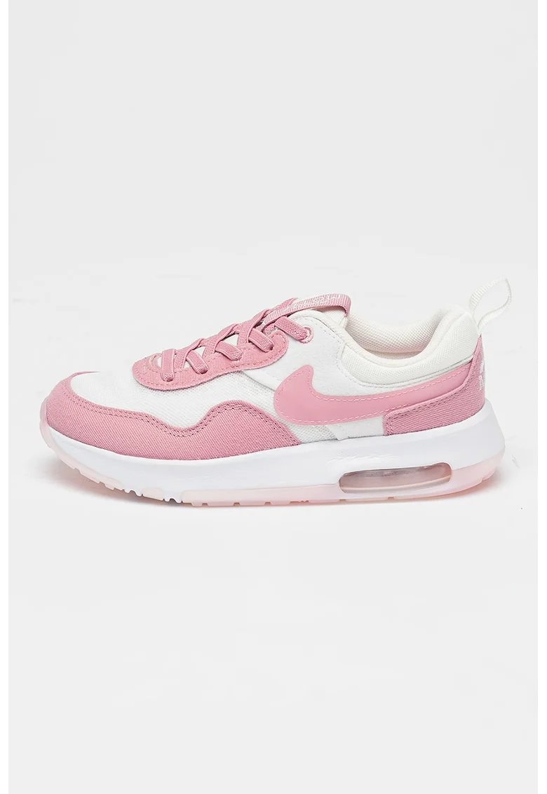 Pantofi sport din material textil cu garnituri de piele intoarsa Air Max Motif, Alb/Roz prafuit
