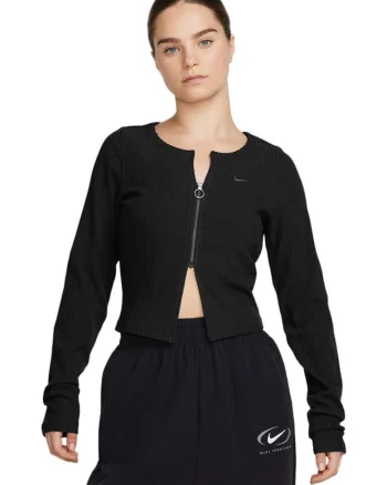 Cardigan  fermoar complet, neagra, material jerseu