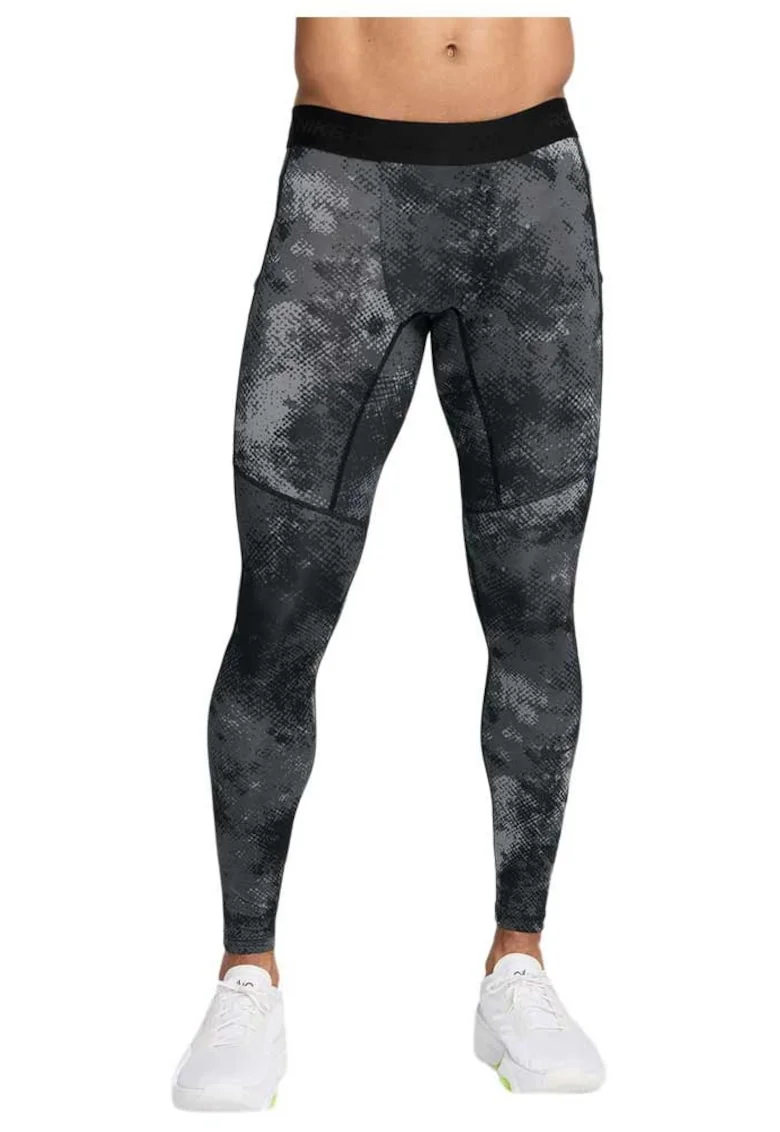 Colanti pentru barbati  Pro Camo FZ0738, croiala slim, talie elastica, poliester/elastan, negru/gri