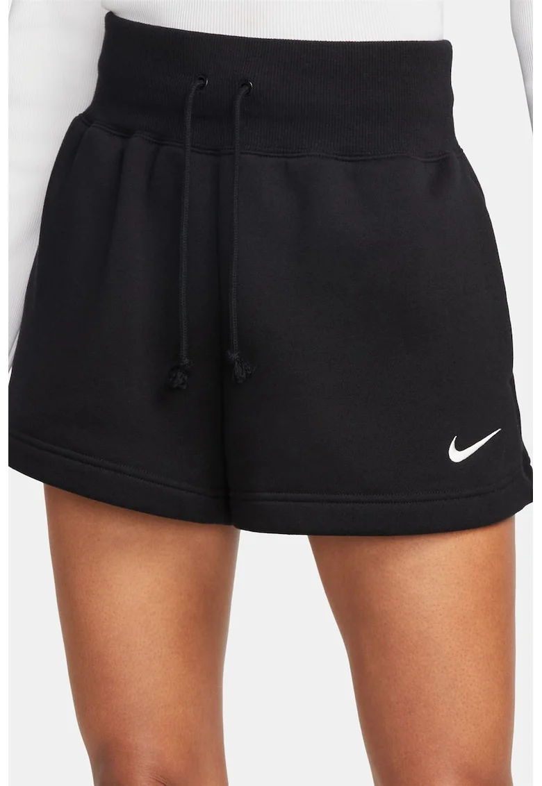 Pantaloni scurti cu talie inalta Phoenix, Alb/Negru