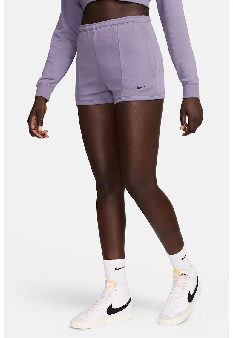 Pantaloni scurti cu talie inalta Chill, Violet prafuit