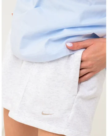 Pantaloni scurti cu detaliu logo, Alb/Gri inchis