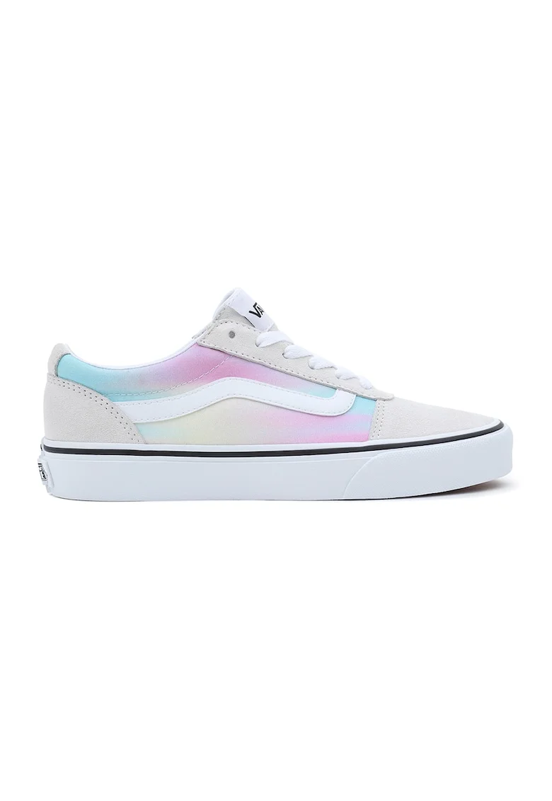 Pantofi sport cu detalii de piele intoarsa Ward, Alb murdar/Roz/Albastru deschis
