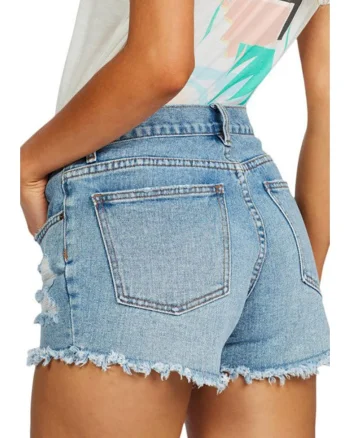 Pantaloni scurti  denim, albastru, bumbac