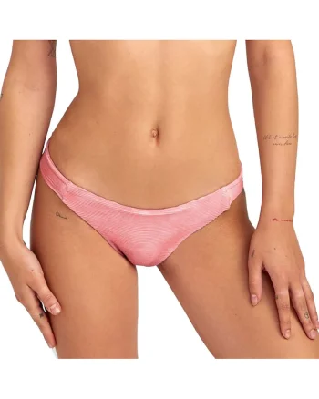 Costum de baie dama,  Salt Wash, roz, tricotat cu nervuri