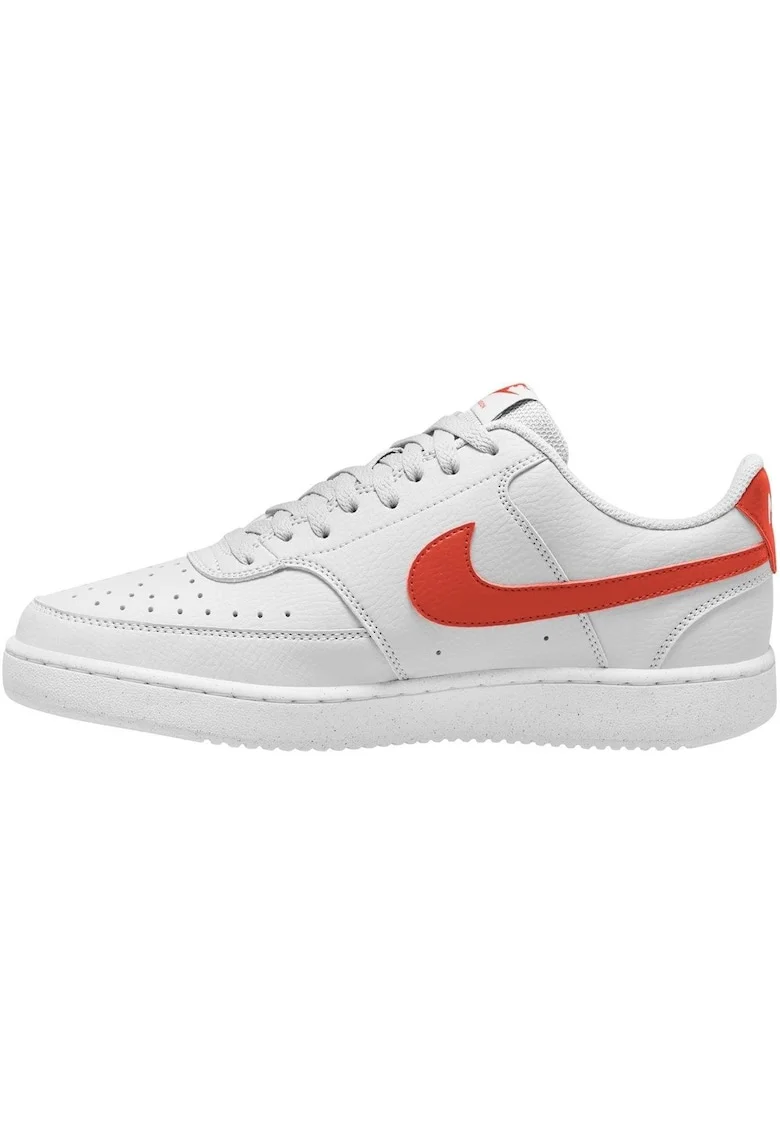 Tenisi sport  Court Vision, alb-portocaliu, material sintetic, profil redus, talpa din cauciuc