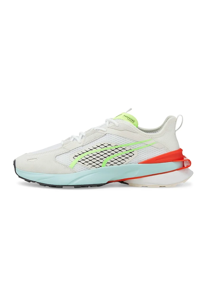 Pantofi sport cu garnituri de piele intoarsa Pwrframe OP-1, Alb murdar/Albastru deschis