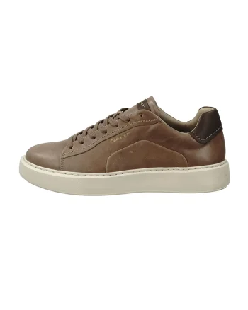 Pantofi sport de piele cu logo discret, Maro