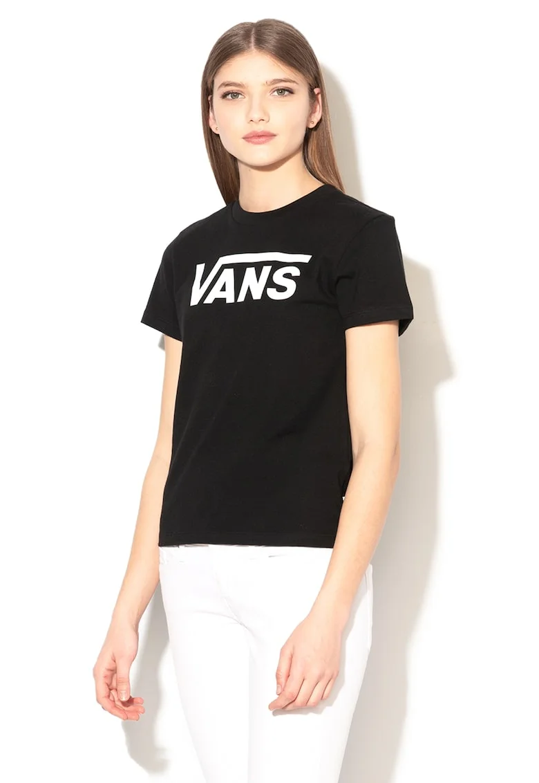 Tricou cu logo Flying, Alb/Negru