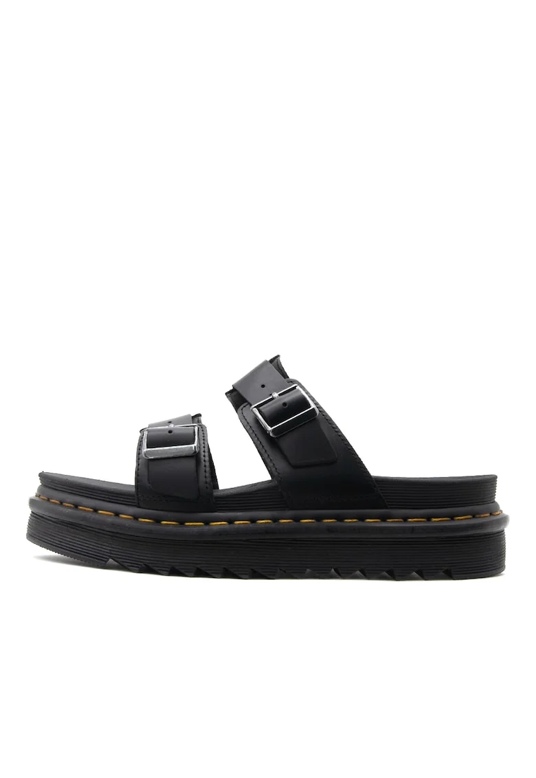 Papuci barbati,  Piele, Negru, 45EU