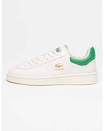 Pantofi sport low-cut de piele nabuc, Alb/Verde