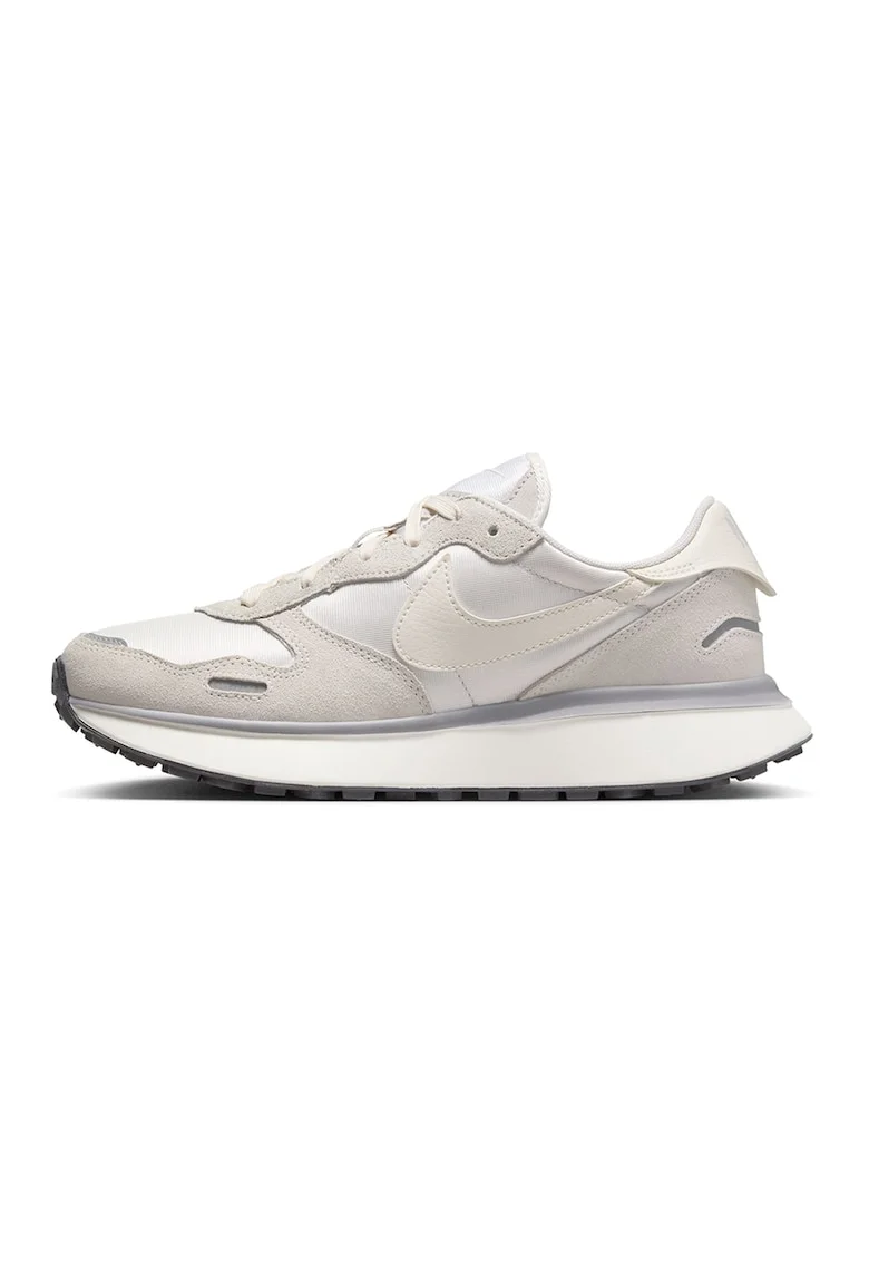Pantofi sport cu insertii din piele intoarsa Phoenix Waffle, Alb/Gri deschis
