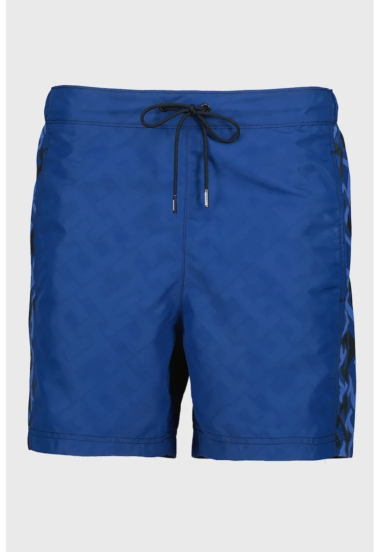 Pantaloni scurti de baie cu monograma, Albastru