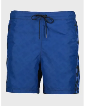 Pantaloni scurti de baie cu monograma, Albastru