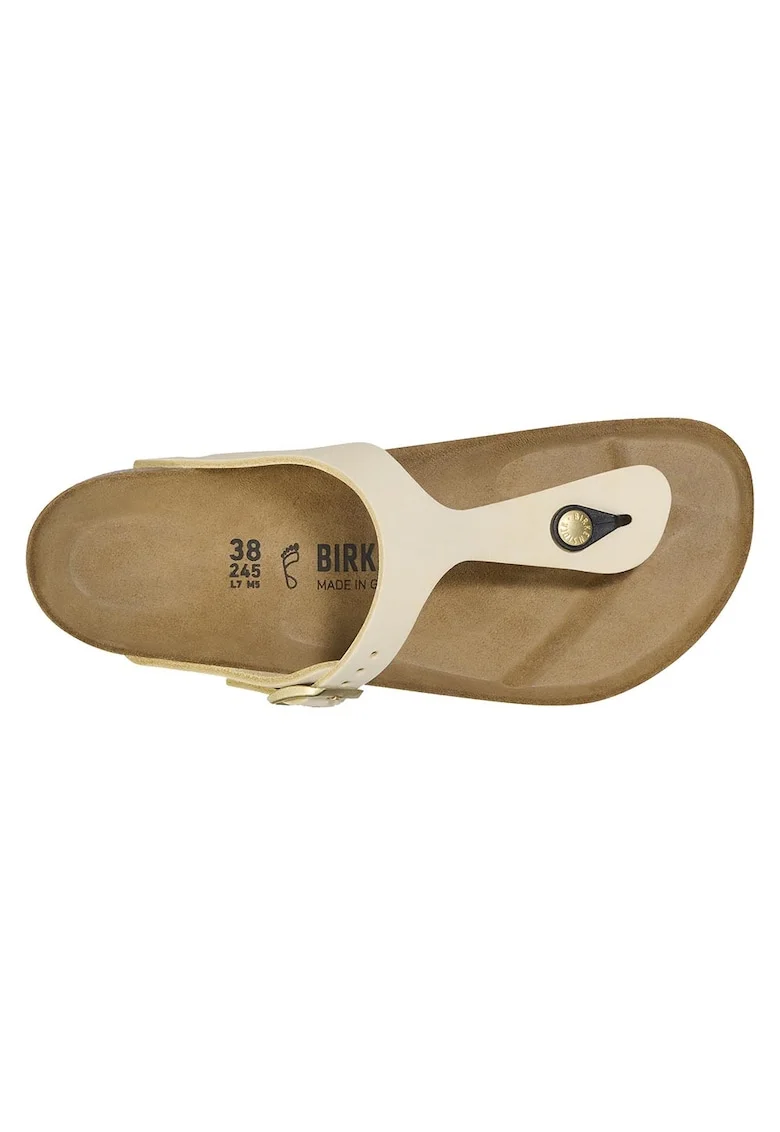 Slapi dama  Classic Gizeh, piele nabuc, ecru, talpa EVA