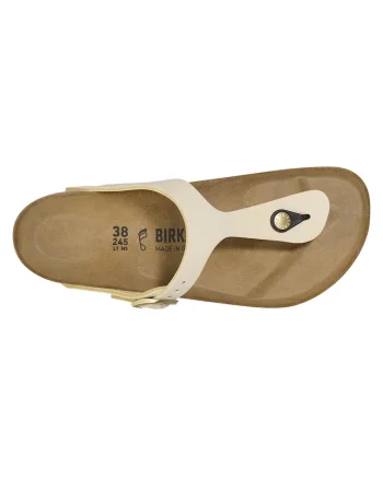 Slapi dama  Classic Gizeh, piele nabuc, ecru, talpa EVA