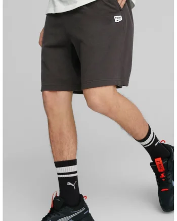Pantaloni scurti cu logo brodat Downtown, Negru