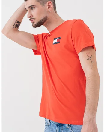 Tricou de bumbac cu logo, Coral/Bleumarin