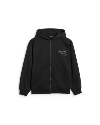 Hanorac copii  gluga, oversize, negru, bumbac/poliester
