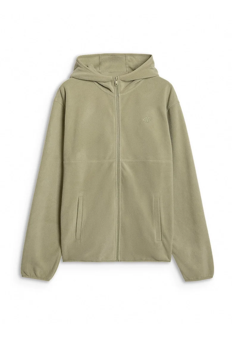 Hanorac barbati  polar cu gluga, verde, regular
