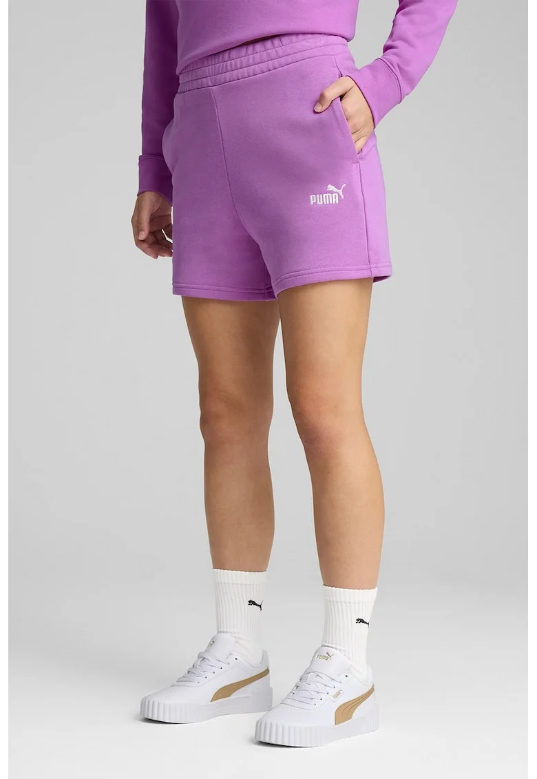 Pantaloni scurti de trening cu buzunare laterale, Roz deschis