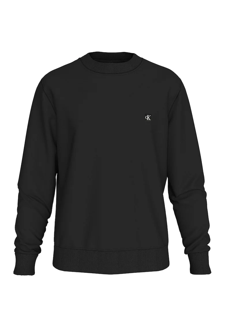 Bluza de trening cu decolteu la baza gatului, Negru