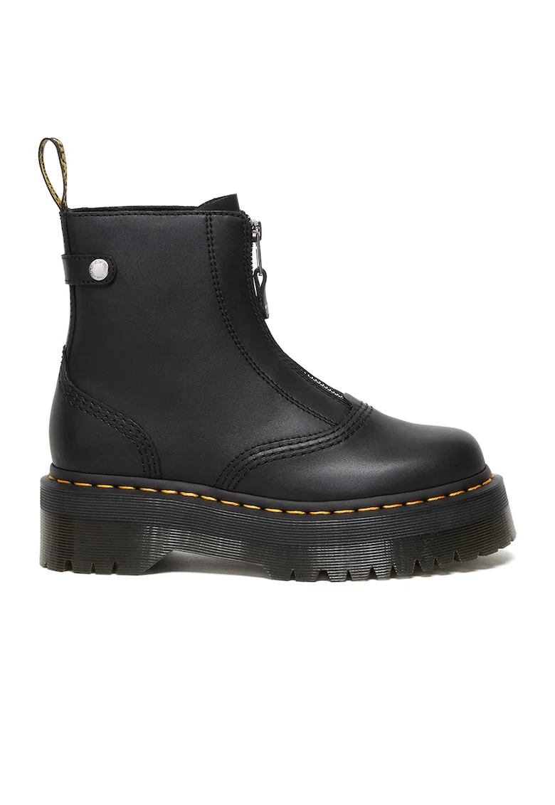 Ghete de piele cu fermoar Jetta, Negru