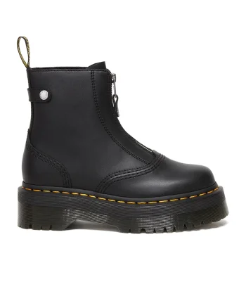 Ghete de piele cu fermoar Jetta, Negru