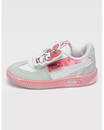 Palermo Hello Kitty & Friends, Pantofi sport cu garnituri de piele intoarsa, Alb/Verde/Roz