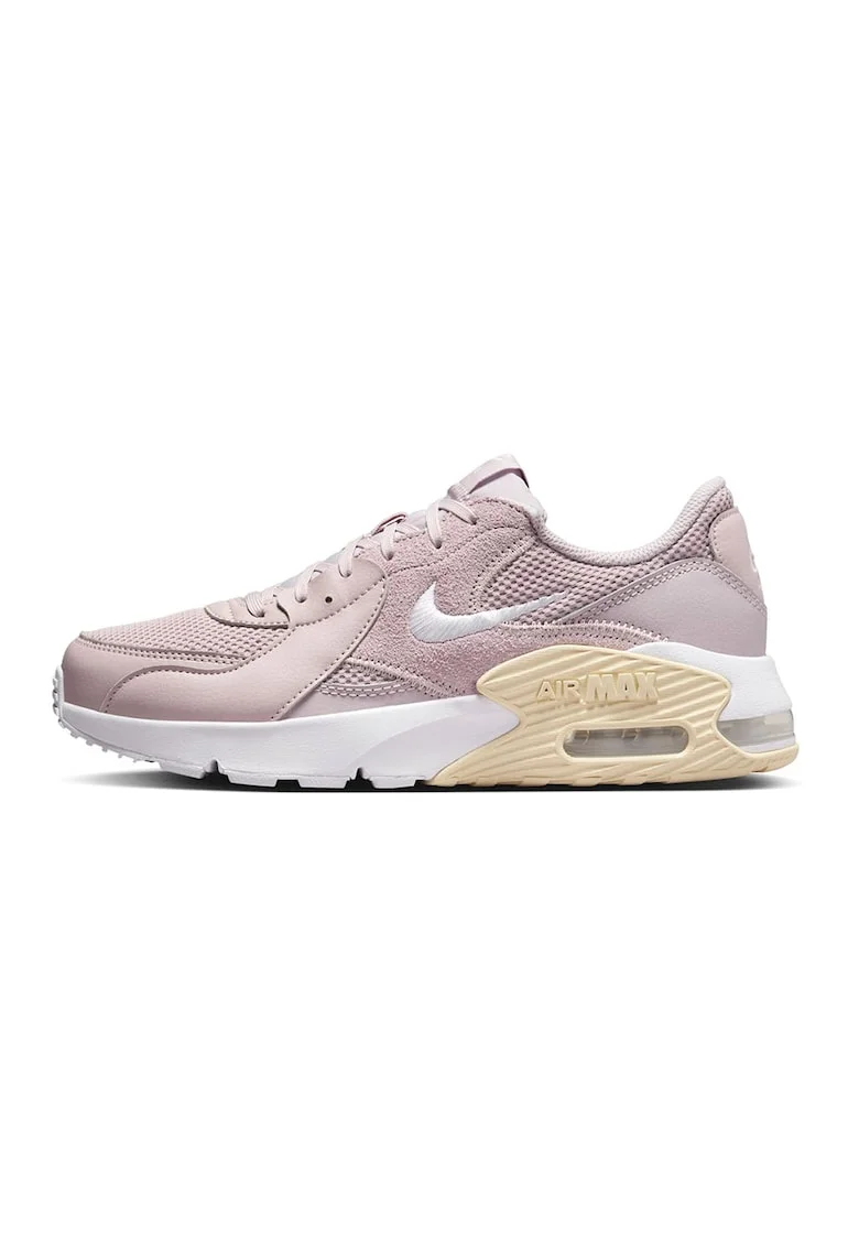 Pantofi sport cu garnituri de piele intoarsa Air Max Excee, Alb/Roz prafuit