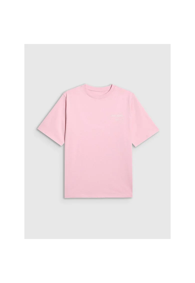 Tricou oversize  pentru fete, imprimeu, roz, bumbac