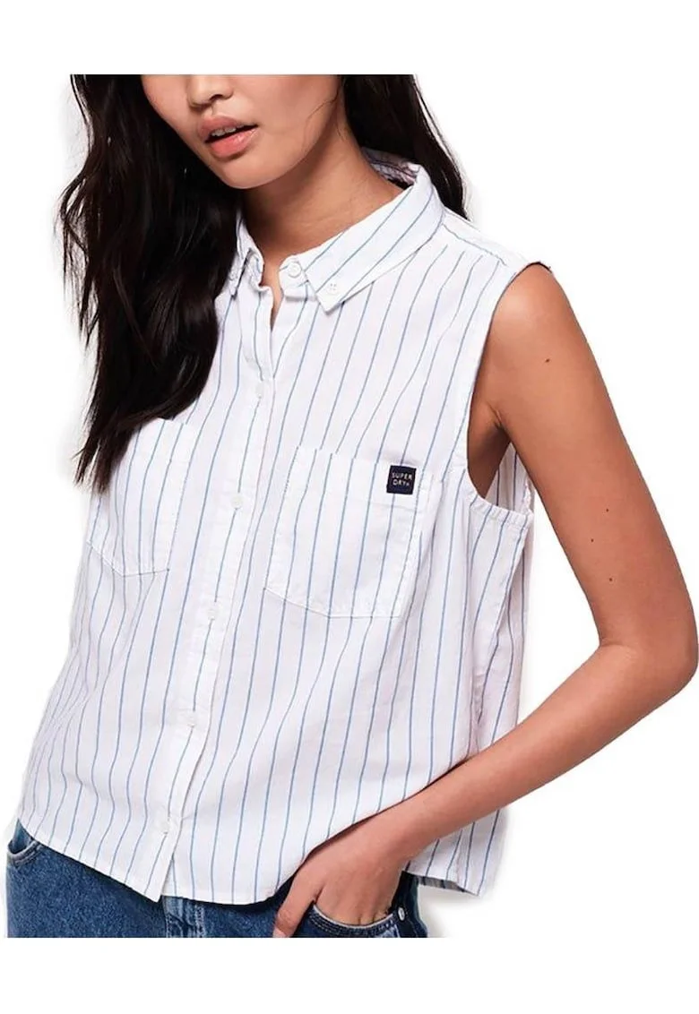 Camasa fara maneci pentru femei Superdry, Alb,