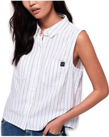 Camasa fara maneci pentru femei Superdry, Alb,