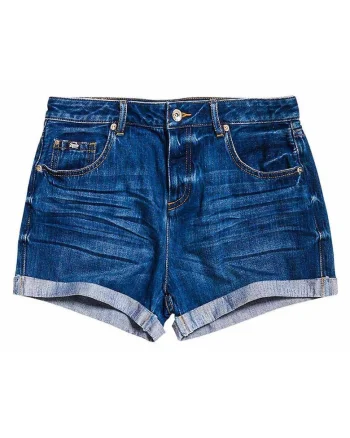 Blugi scurti dama Superdry Steph, denim, albastru,